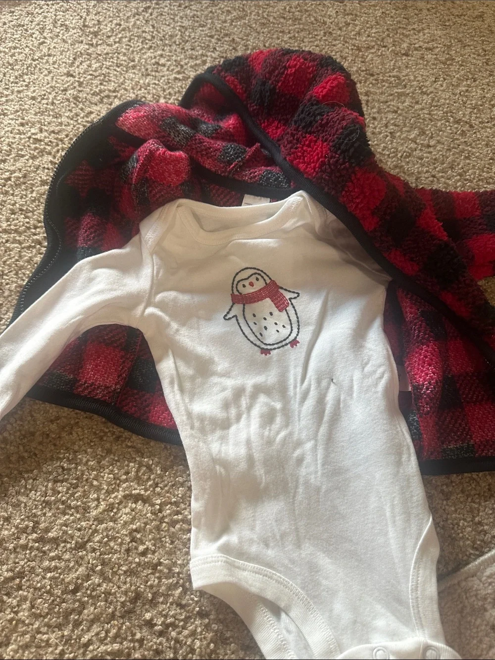 Carter's Red and Black Buffalo Plaid Sherpa Hooded Jacket